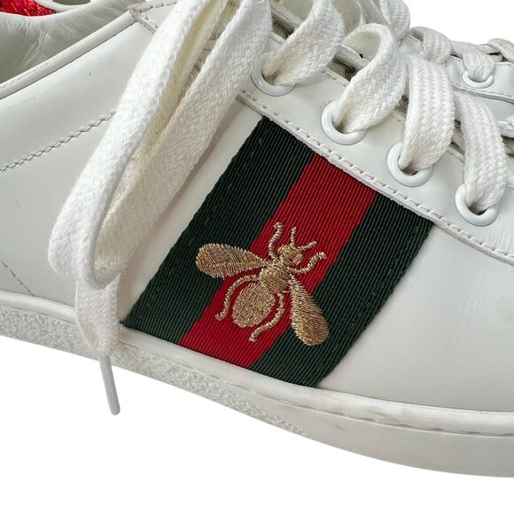 Gucci Women's Ace Bee Embroidered Sneaker Size 6 - Picture 9 of 16